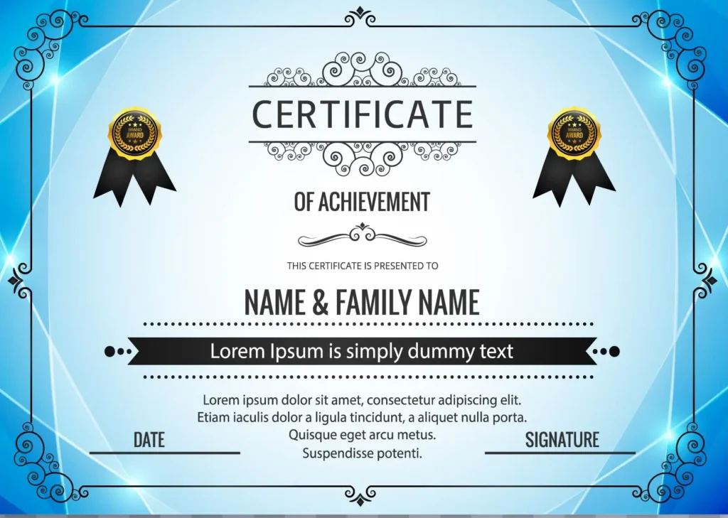 Certificate placeholder
